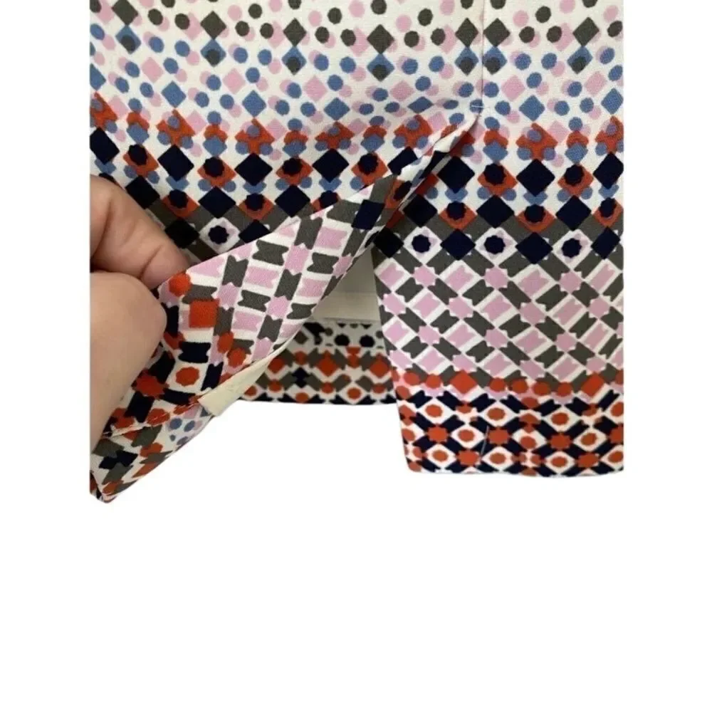 J. Crew women’s lined pencil skirt/pink Geo multishaped design / 4